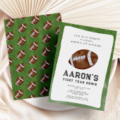 1年目のダウン男の子サッカー1st誕生日パーティー 招待状