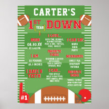 1年目のダウン赤いフットボール1st誕生日フォーム