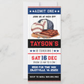 1年目のダウン野球チケット1回目の誕生日パート 招待状 (正面)