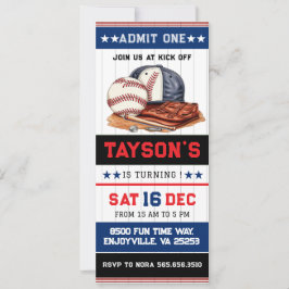 1年目のダウン野球チケット1回目の誕生日パート 招待状