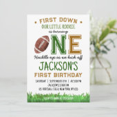 1年目のダウン フットボール 1歳の誕生日おめでとう 招待状 (スタンド正面)