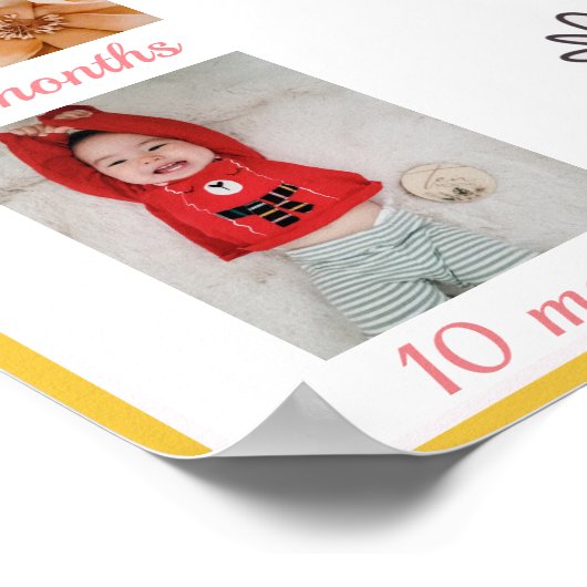 1年目のフローラの毎月の写真 ポスター (角)