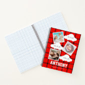 1年目のベビーマイルストーンレッドタータンチェックフォトアルバム ノートブック (内部)