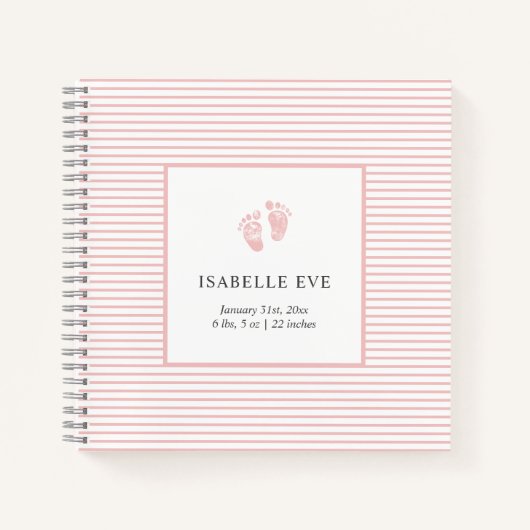 1年目のベビーメモリパーソナライズされたブックベビーブック ノートブック (正面)