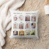 1年目のベビー写真コラージュ クッション (ブランケット)