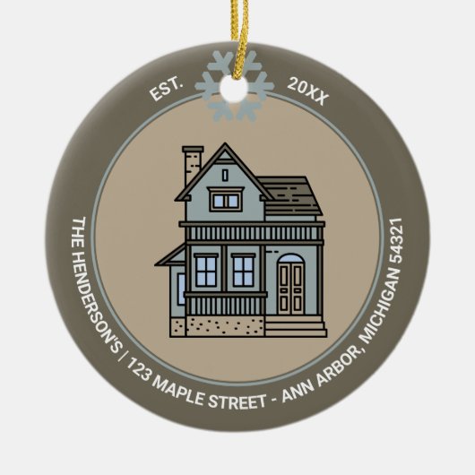 1年目のホーム実在エステートバイヤーパーソナライズされた セラミックオーナメント (正面)