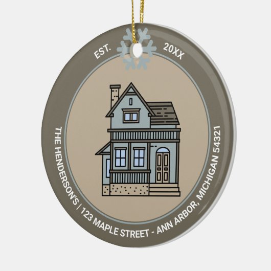 1年目のホーム実在エステートバイヤーパーソナライズされた セラミックオーナメント (左)