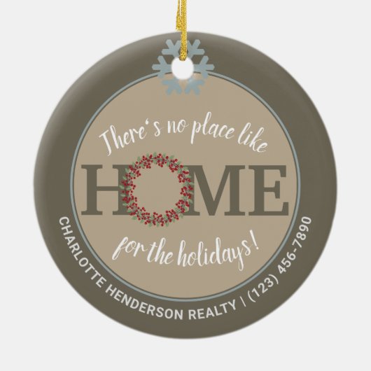 1年目のホーム実在エステートバイヤーパーソナライズされた セラミックオーナメント (裏面)