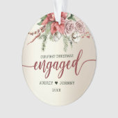 1年目のポインセチア婚約したフローラのクリスマス オーナメント (正面)