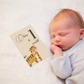 1年目のマイルストーンカード「かわいいジャングルの動物」 招待状