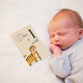 1年目のマイルストーンカード「かわいいジャングルの動物」 招待状