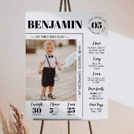 1年目のモダンフォトマイルストーンのサイン ポスター