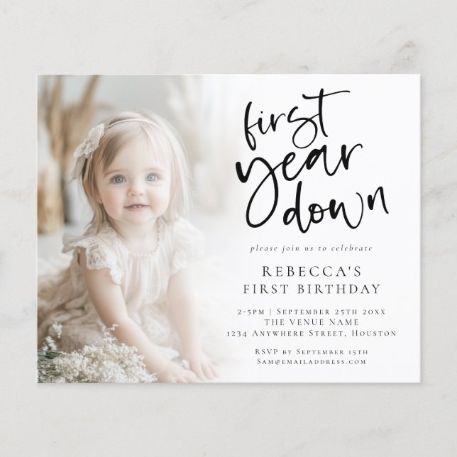 1年目の予算を下げる写真1歳の誕生日 (正面)