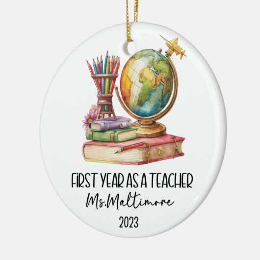 1年目の先生クリスマスオーナメント セラミックオーナメント (左)