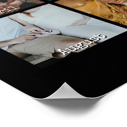 1年目の写真記念ギフトカレンダー12か月 ポスター (角)