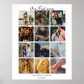 1年目の写真記念ギフトカレンダー12か月 ポスター (正面)