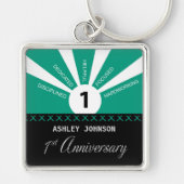1年目の従業員をパーソナライズ キーホルダー (正面)
