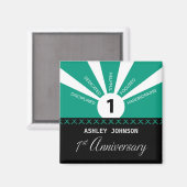 1年目の従業員をパーソナライズ マグネット (正面/裏面)