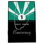 1年目の従業員をパーソナライズ ミディアムペーパーバッグ (正面)