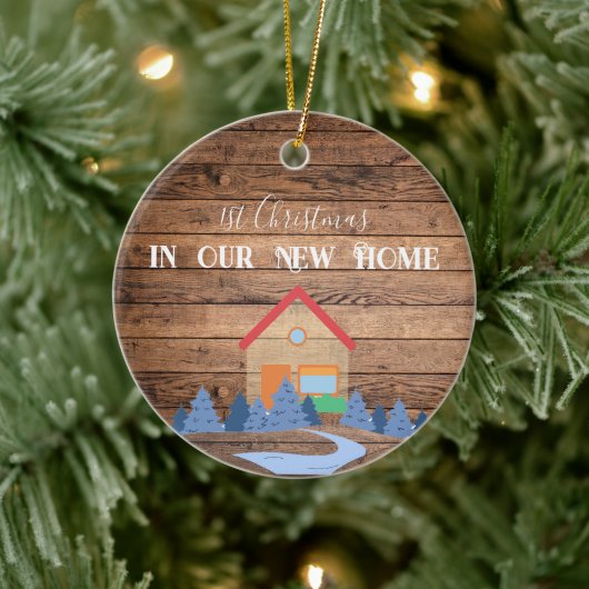 1年目の新しいホーム – 年 – パーソナライズ セラミックオーナメント (ツリー)