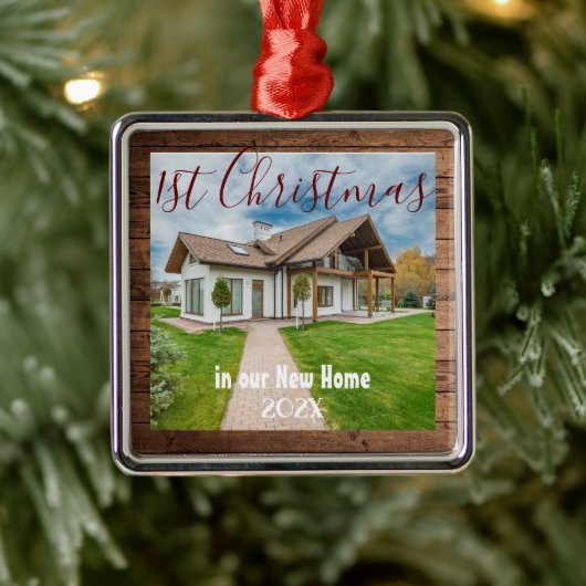 1年目の新しいホーム – 年 – パーソナライズ メタルオーナメント (ツリー)