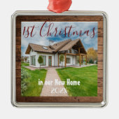 1年目の新しいホーム – 年 – パーソナライズ メタルオーナメント (正面)