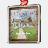 1年目の新しいホーム – 年 – パーソナライズ メタルオーナメント (左)