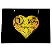1年目の記念日ハート ラージペーパーバッグ (正面)