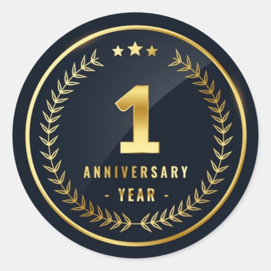 1年目の記念日 ラウンドシール (正面)