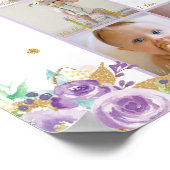 1年目の誕生日フォトマイルストーンコラージュ ポスター (角)