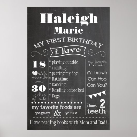 1年目の誕生日ポスター ポスター (正面)