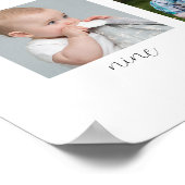 1年目の誕生日写真のサイン ポスター (角)