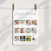 1年目の誕生日写真のサイン ポスター