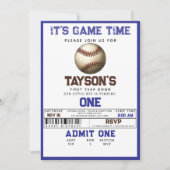 1年目を終えた野球の誕生日 招待状 (正面)