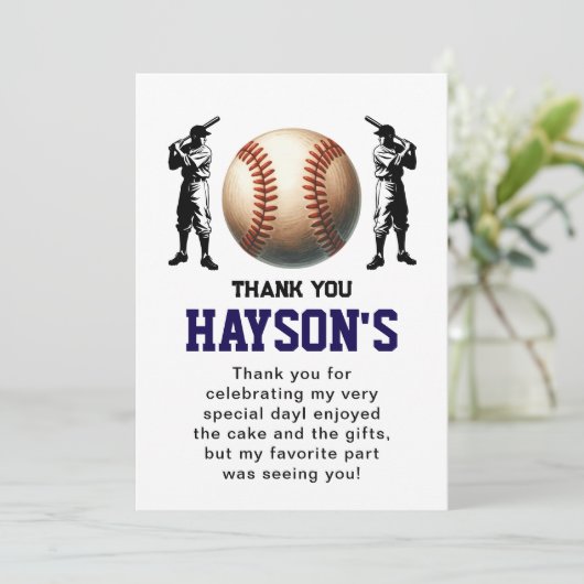 1年目を終える野球1回目の誕生日パーティー サンキューカード (スタンド正面)