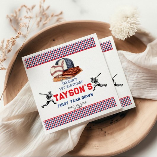 1年目を終える野球1回目の誕生日パーティー スタンダードカクテルナプキン