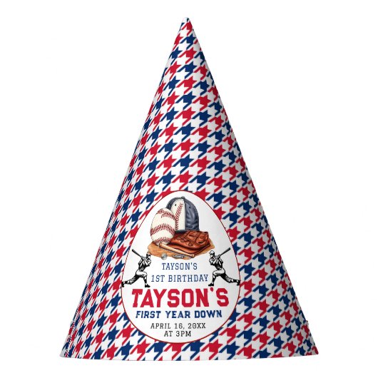 1年目を終える野球1回目の誕生日パーティー パーティーハット (正面)