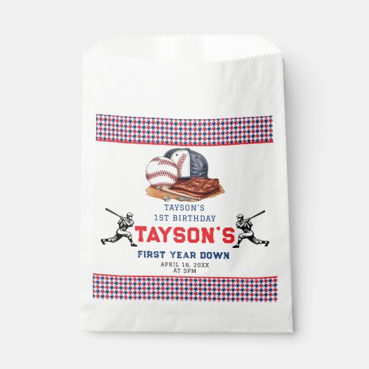 1年目を終える野球1回目の誕生日パーティー フェイバーバッグ (正面)