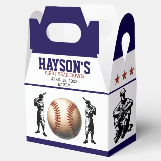 1年目を終える野球1回目の誕生日パーティー フェイバーボックス (オープン)