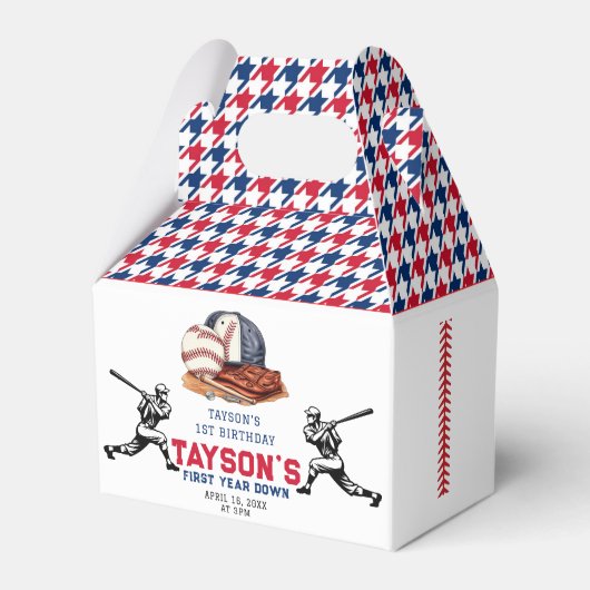 1年目を終える野球1回目の誕生日パーティー フェイバーボックス (裏面サイド)