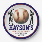 1年目を終える野球1回目の誕生日パーティー ペーパープレート (正面)