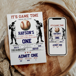 1年目を終える野球1回目の誕生日パーティー 招待状