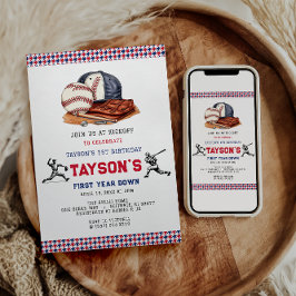 1年目を終える野球1回目の誕生日パーティー 招待状