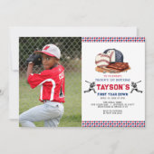 1年目を終える野球1回目の誕生日パーティー 招待状 (正面)