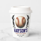 1年目を終える野球1回目の誕生日パーティー 紙コップ (裏面)