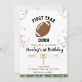 1年目を終える1回目の誕生日サッカー 招待状 (正面)