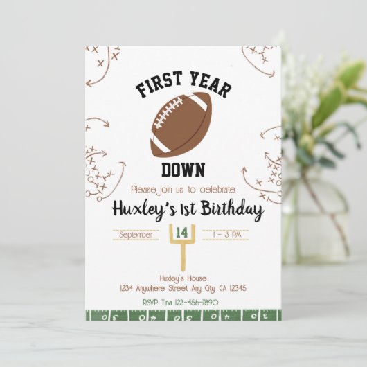 1年目を終える1回目の誕生日サッカー 招待状 (スタンド正面)