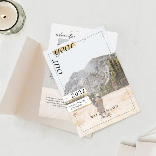 1年目を迎える家族の写真1年目を思い出いっぱいの シーズンカード