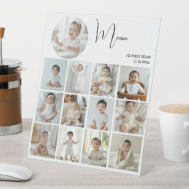 1年目エレガントのコラージュのカスタム写真 台座サイン