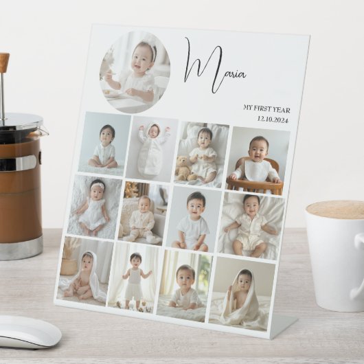 1年目エレガントのコラージュのカスタム写真 台座サイン (インサイチュ)